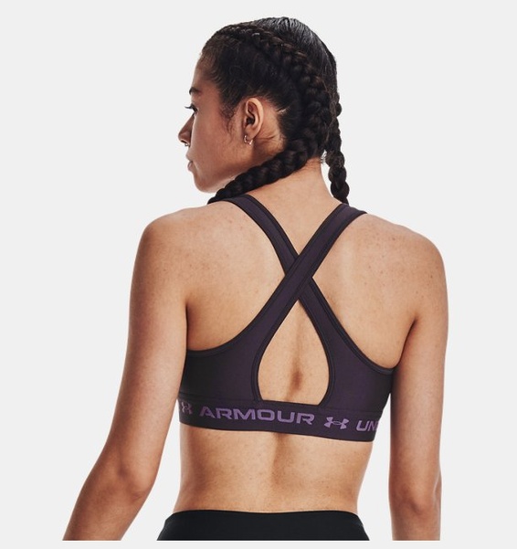 Mor Kadın UA Crossback Mid Spor Sütyeni