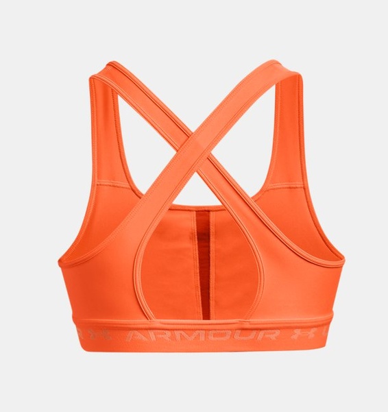 Turuncu Kadın UA Crossback Mid Spor Sütyeni