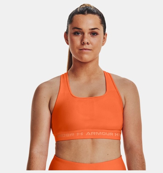 Turuncu Kadın UA Crossback Mid Spor Sütyeni