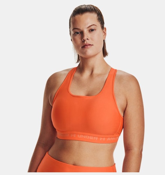 Turuncu Kadın UA Crossback Mid Spor Sütyeni