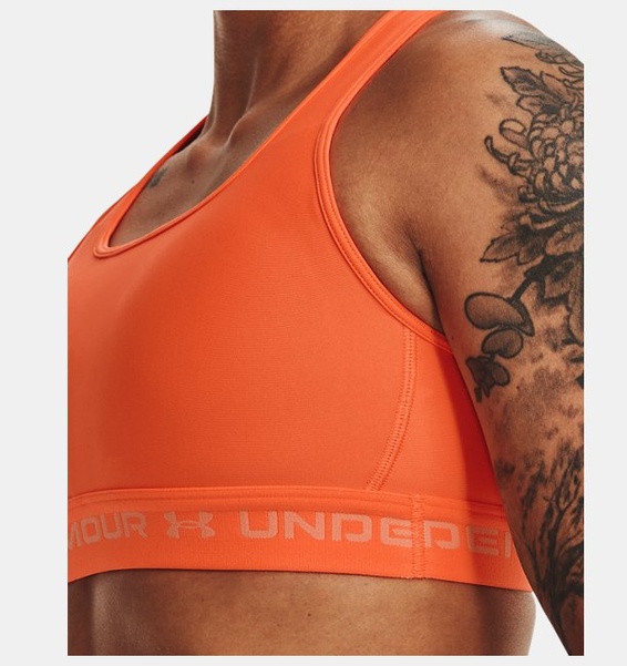 Turuncu Kadın UA Crossback Mid Spor Sütyeni