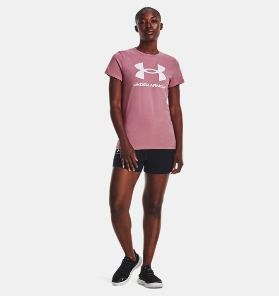 Pembe Kadın UA Sportstyle Graphic Kısa Kollu