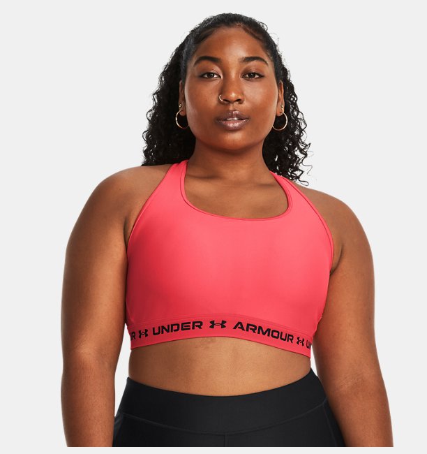 Kadın UA Crossback Mid Spor Sütyeni Pembe