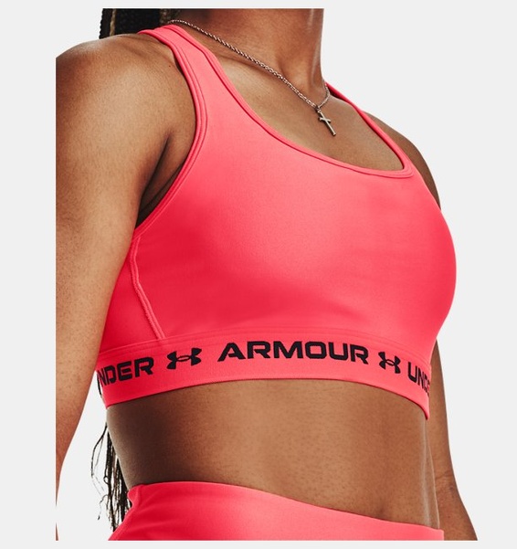 Pembe Kadın UA Crossback Mid Spor Sütyeni
