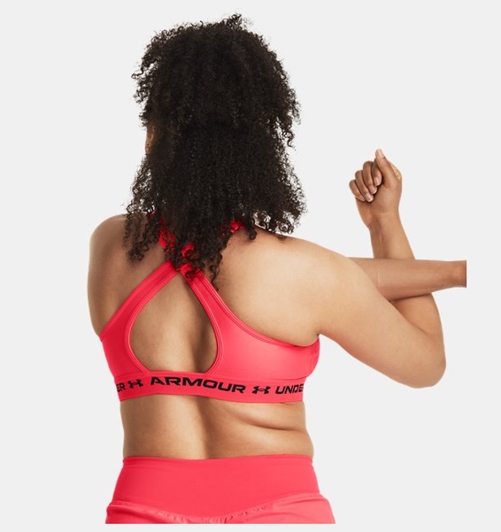 Pembe Kadın UA Crossback Mid Spor Sütyeni