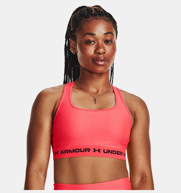 Kadın UA Crossback Mid Spor Sütyeni Pembe