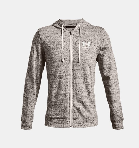 Beyaz Erkek UA Rival Terry LC Tam Fermuarlı Sweatshirt