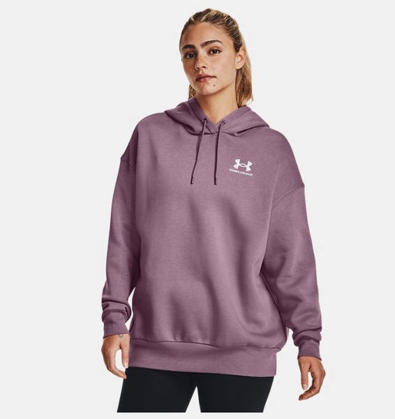 Mor Kadın UA Icon Fleece Oversized Kapüşonlu Üst