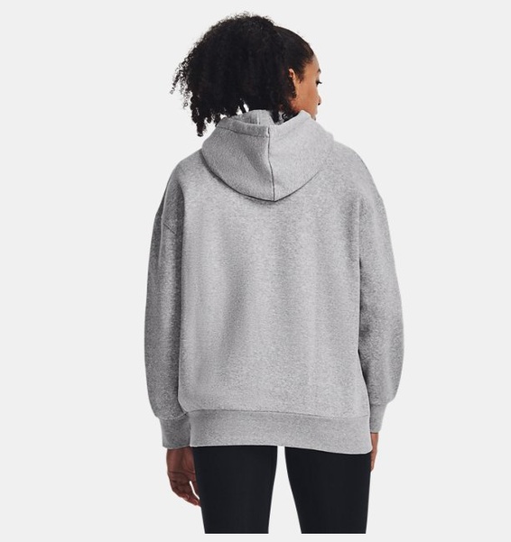 Gri Kadın UA Icon Fleece Oversized Kapüşonlu Üst