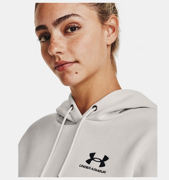 Gri Kadın UA Icon Fleece Oversized Kapüşonlu Üst