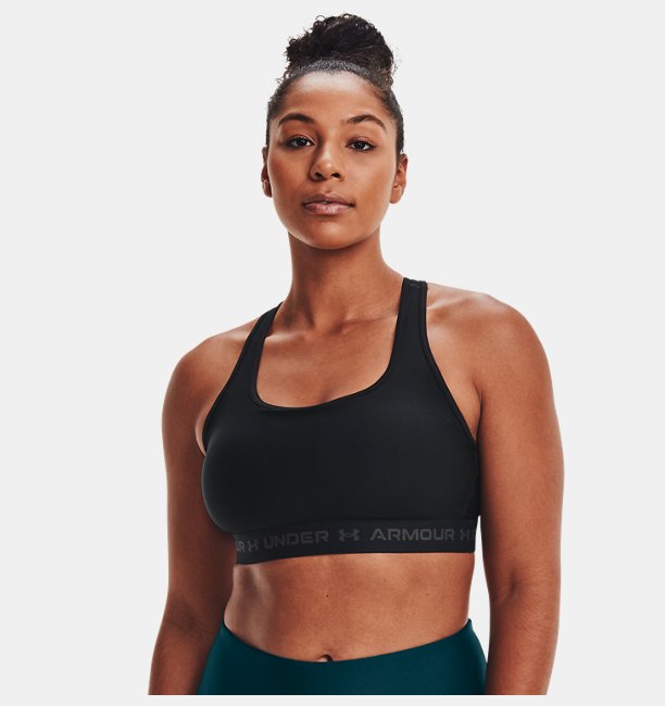 Kadın UA Crossback Mid Spor Sütyeni Siyah