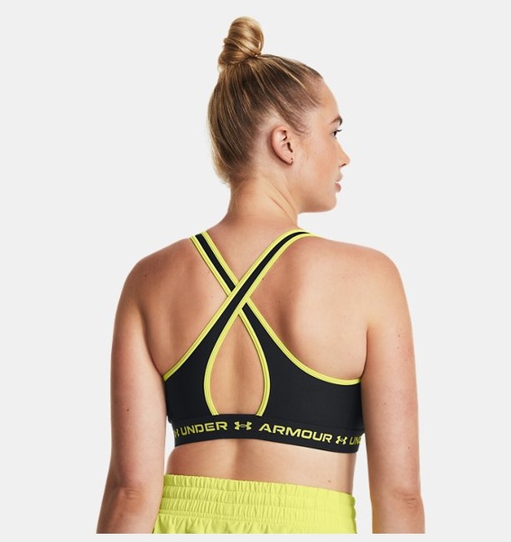 Siyah Kadın UA Crossback Mid Spor Sütyeni