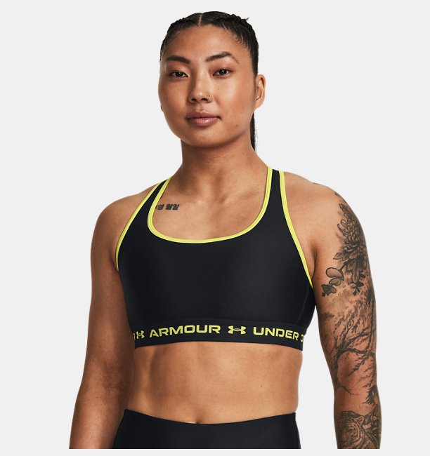 Kadın UA Crossback Mid Spor Sütyeni Siyah