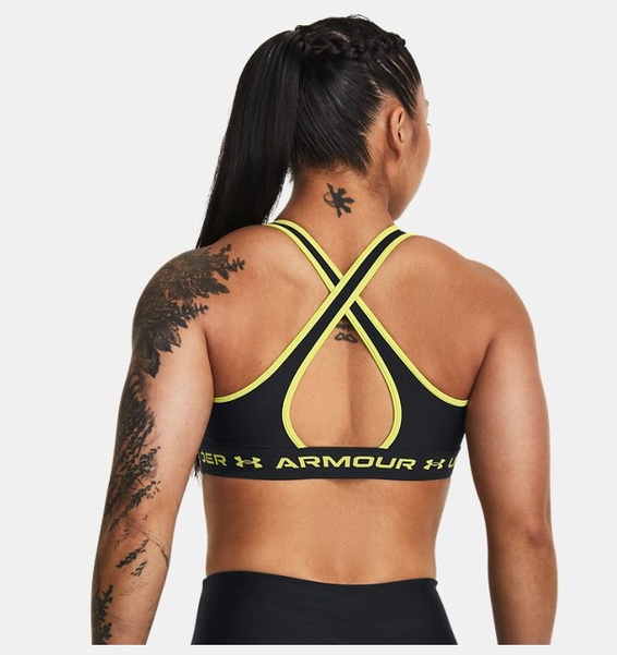 Siyah Kadın UA Crossback Mid Spor Sütyeni