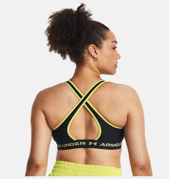 Siyah Kadın UA Crossback Mid Spor Sütyeni