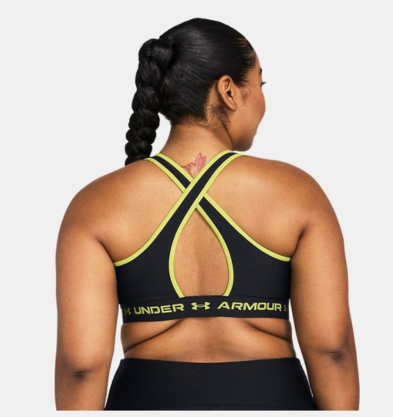 Siyah Kadın UA Crossback Mid Spor Sütyeni
