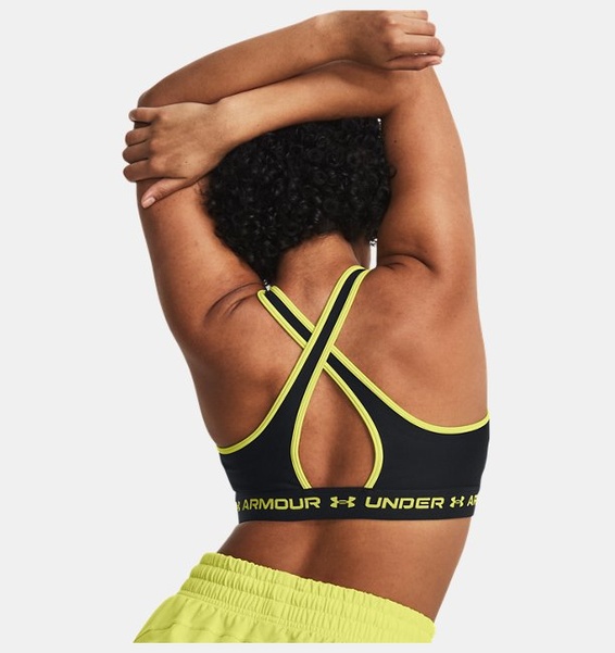 Siyah Kadın UA Crossback Mid Spor Sütyeni