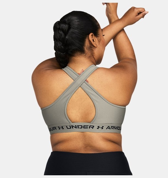 Yeşil Kadın UA Crossback Mid Spor Sütyeni