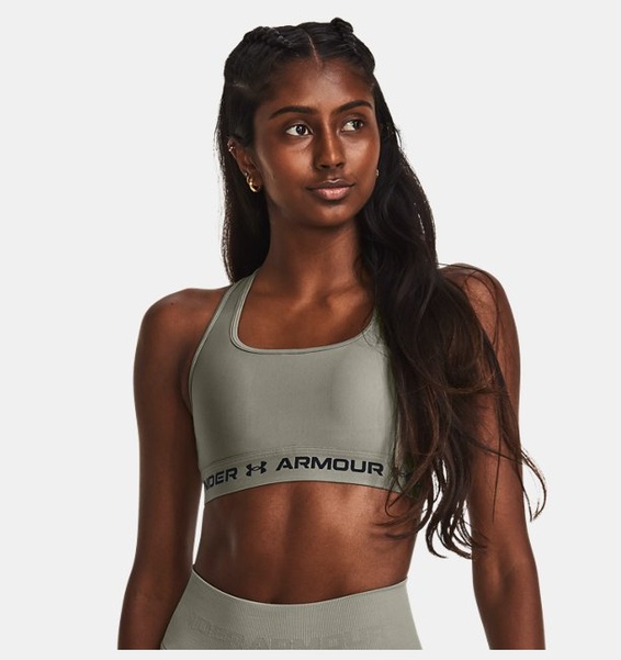 Yeşil Kadın UA Crossback Mid Spor Sütyeni