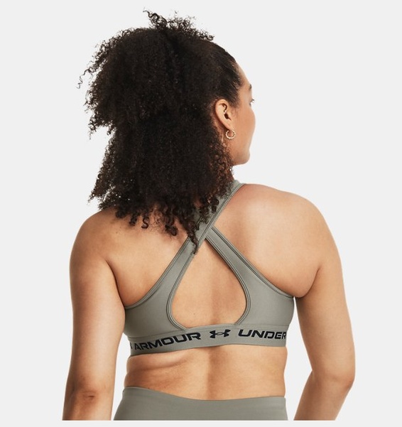 Yeşil Kadın UA Crossback Mid Spor Sütyeni