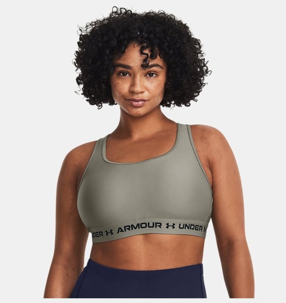 Yeşil Kadın UA Crossback Mid Spor Sütyeni