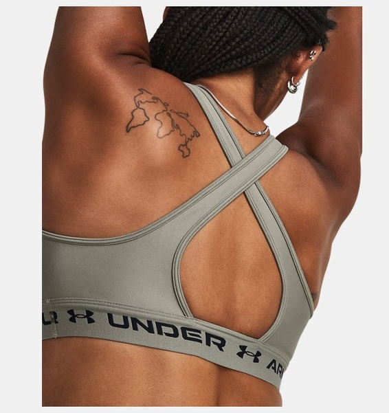 Yeşil Kadın UA Crossback Mid Spor Sütyeni