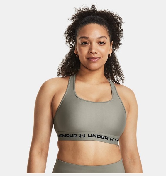 Yeşil Kadın UA Crossback Mid Spor Sütyeni