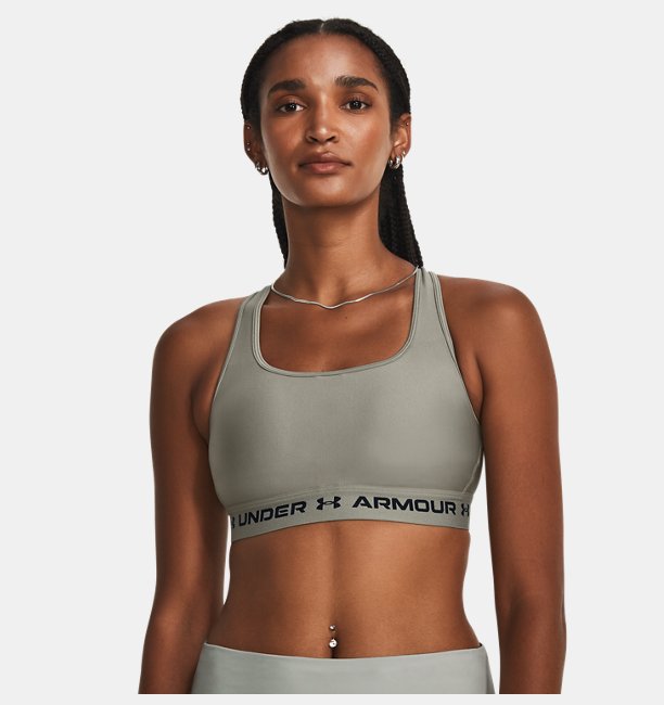 Kadın UA Crossback Mid Spor Sütyeni Yeşil