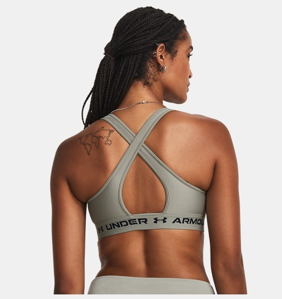 Yeşil Kadın UA Crossback Mid Spor Sütyeni