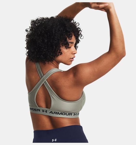 Yeşil Kadın UA Crossback Mid Spor Sütyeni