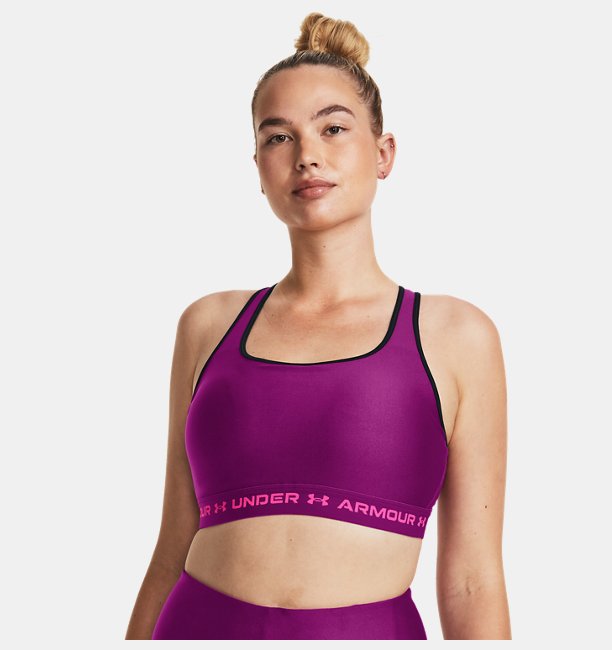 Kadın UA Crossback Mid Spor Sütyeni Mor