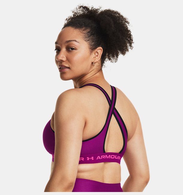 Kadın UA Crossback Mid Spor Sütyeni Mor
