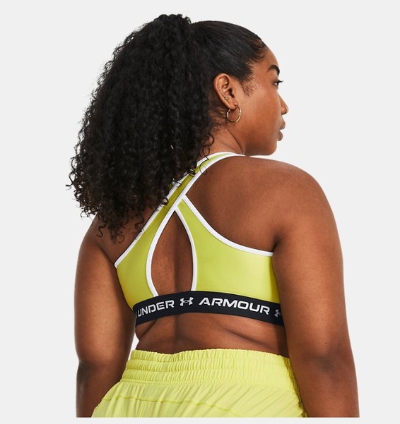 Sarı Kadın UA Crossback Mid Spor Sütyeni