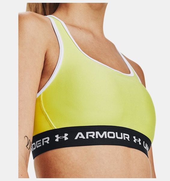 Sarı Kadın UA Crossback Mid Spor Sütyeni