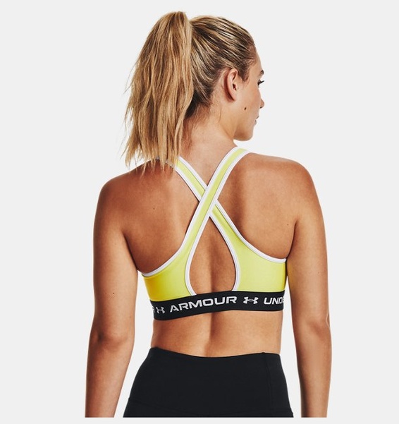 Sarı Kadın UA Crossback Mid Spor Sütyeni