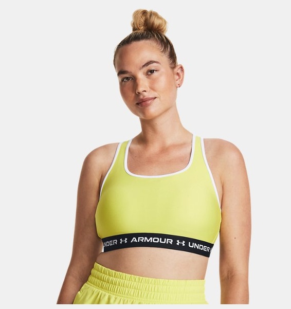 Sarı Kadın UA Crossback Mid Spor Sütyeni