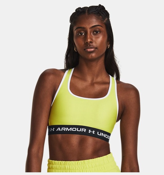 Sarı Kadın UA Crossback Mid Spor Sütyeni