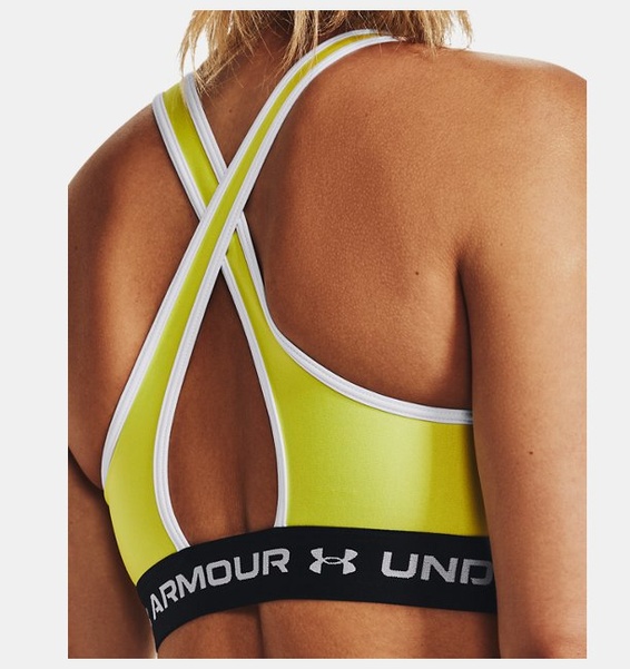 Sarı Kadın UA Crossback Mid Spor Sütyeni