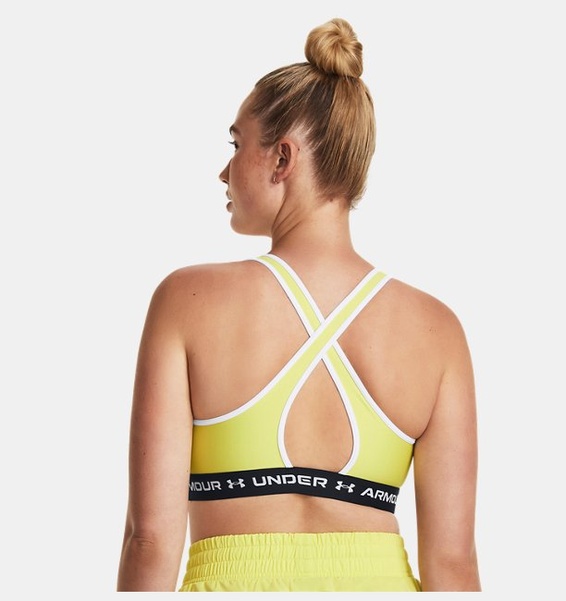 Sarı Kadın UA Crossback Mid Spor Sütyeni