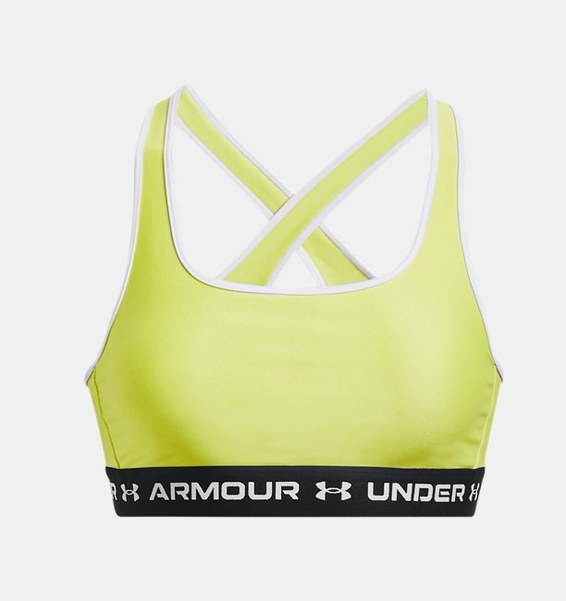 Sarı Kadın UA Crossback Mid Spor Sütyeni