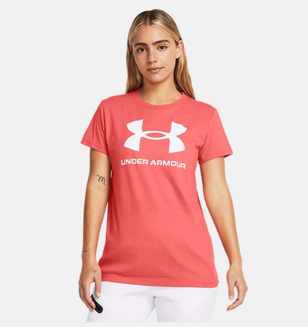 Kadın UA Sportstyle Graphic Kısa Kollu T-shirt Pembe