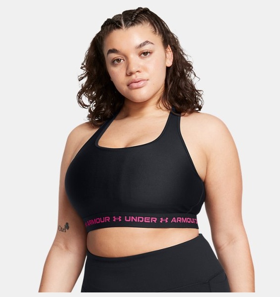 Siyah Kadın UA Crossback Mid Spor Sütyeni