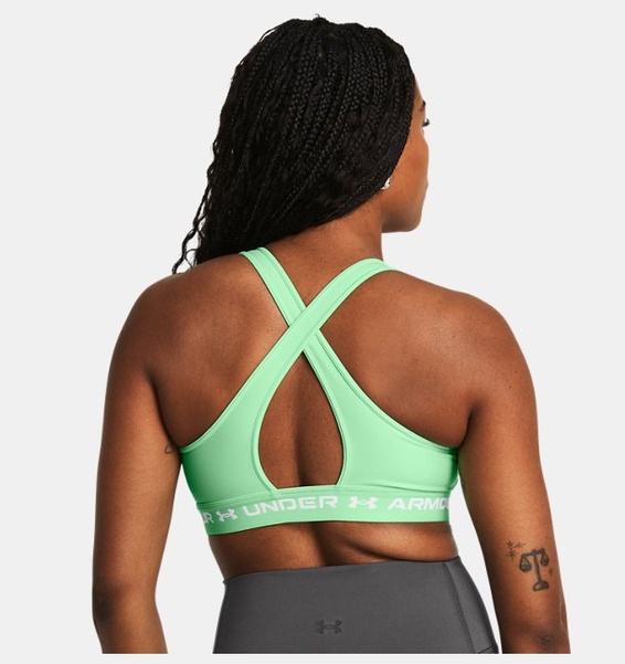 Neon Yeşil Kadın UA Crossback Mid Spor Sütyeni