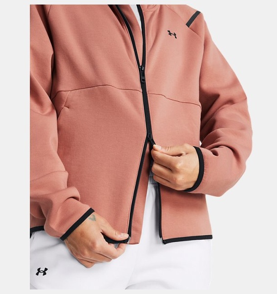 Pembe Kadın UA Unstoppable Fleece Tam Fermuarlı Sweatshirt