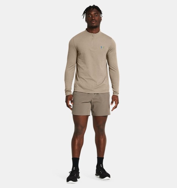 Kahverengi Erkek UA Vanish Elite Dikişsiz 1/4 Fermuarlı Uzun Kollu T-shirt