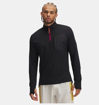 Erkek UA Trail Run Çeyrek Fermuarlı Uzun Kollu T-shirt