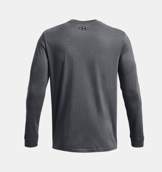 Gri Erkek UA Sportstyle Left Chest Uzun Kollu Tişört