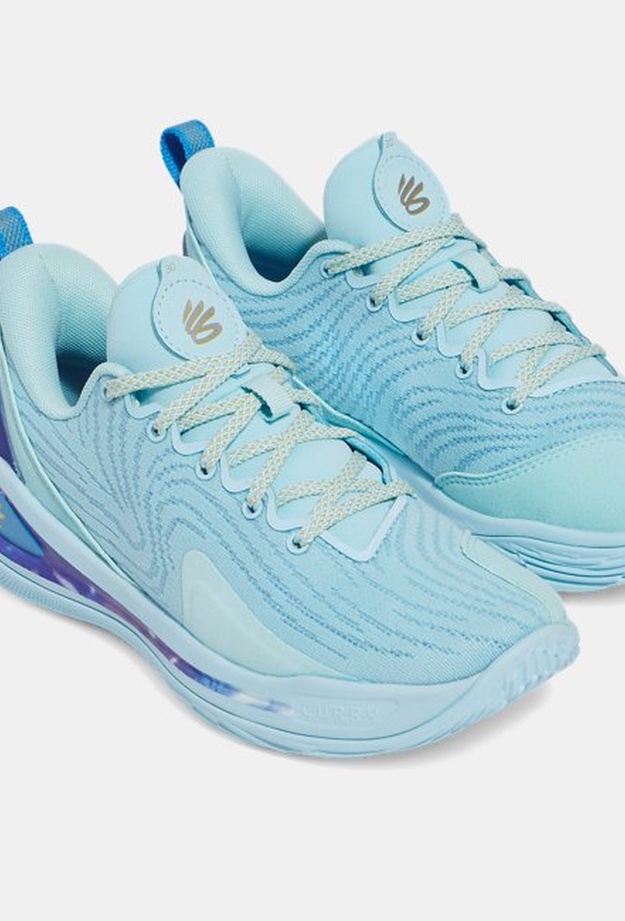 Curry12 水色 Erkek Çocuk UA Curry 12 PISCES Basketbol Ayakkabısı Açık Gri
