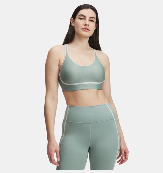 Yeşil Kadın UA Infinity Mid Piped Spor Sütyeni