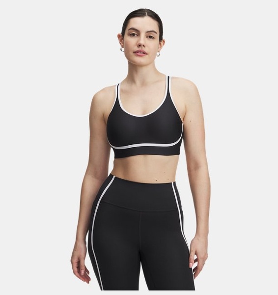 Siyah Kadın UA Infinity Mid Piped Spor Sütyeni